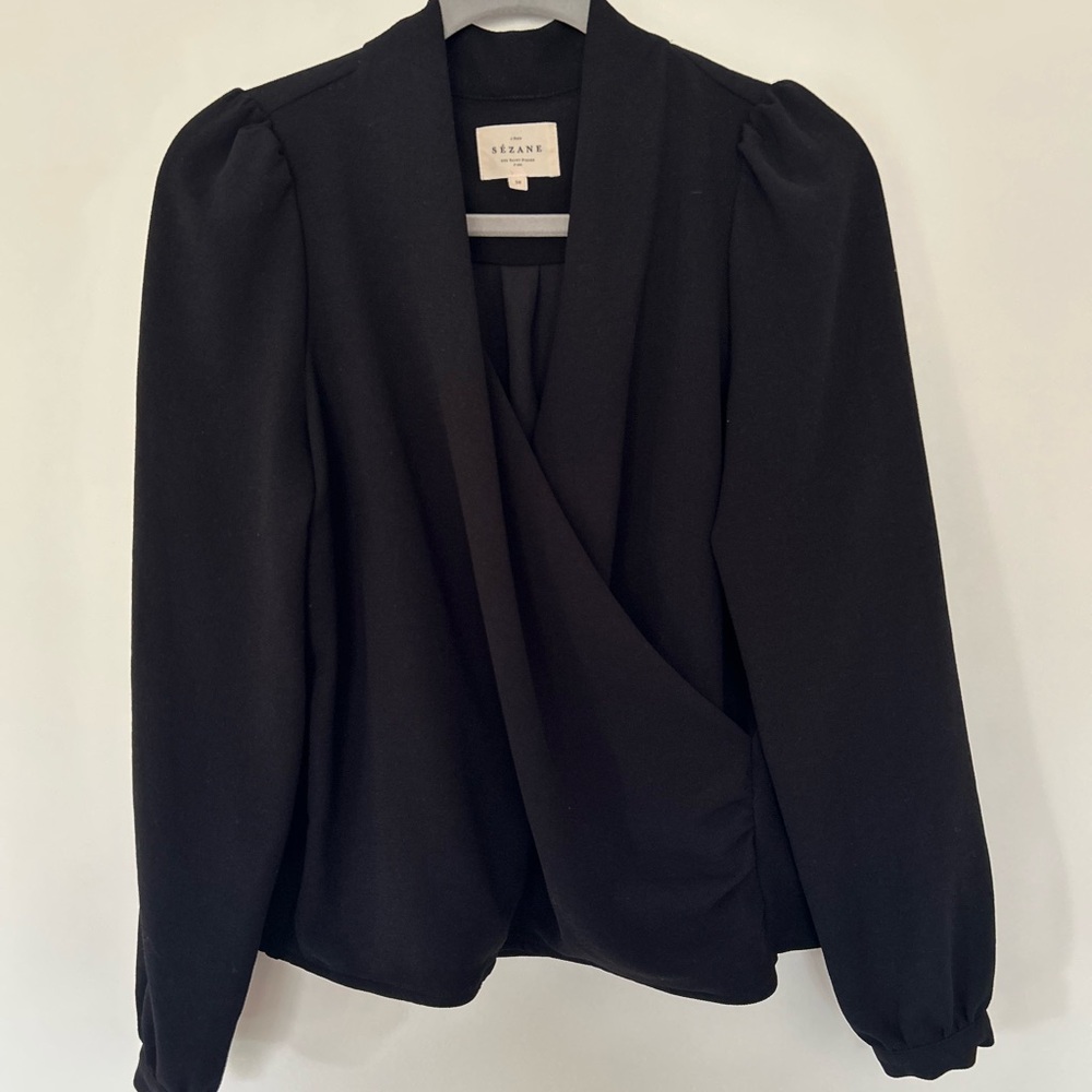 Sézane Black Blouse